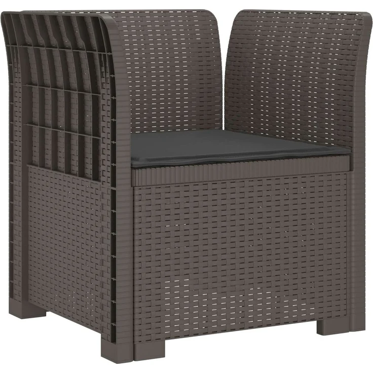 vidaXL 1-Sitzer Sessel mit Kissen Rattan-Look PP Hellgrau 8011865 – Bild 2