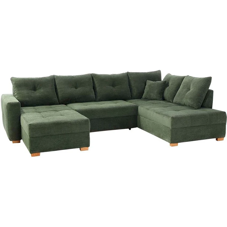 Jockenhöfer Gruppe Wohnlandschaft Abby U-Form, B: 313 cm, mit Bettfunktion, Bettkasten & Zierkissen – Bild 1