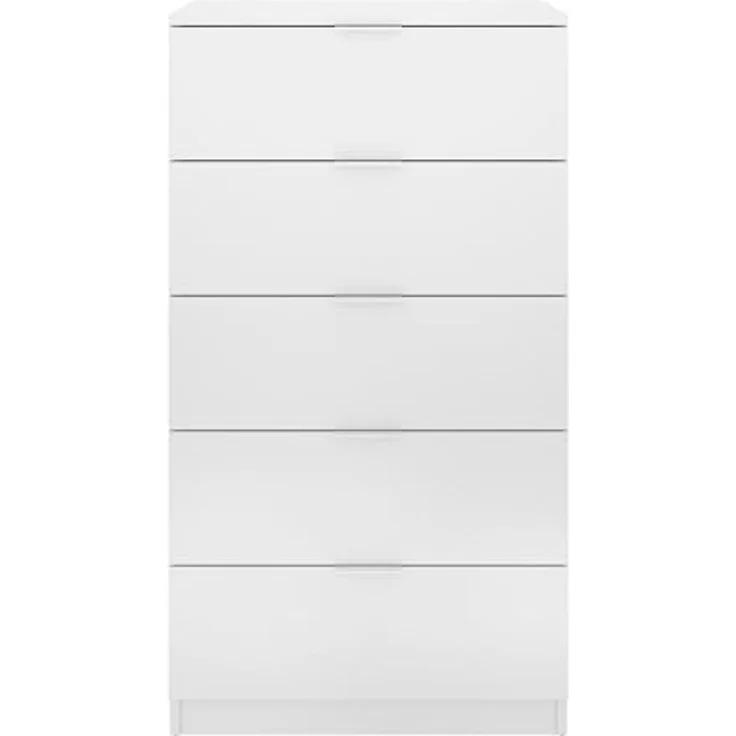 Dmora - Kommode Cas, Mehrzweckkommode, Schlafzimmerkommode, Schrank mit Schubladen, 61x39 h110 cm, Weiß – Bild 5