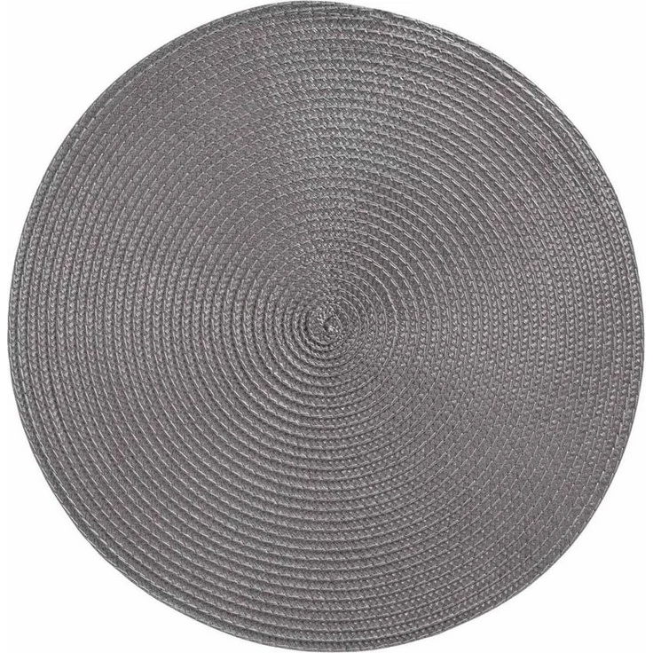 HAC24 Platzset 4er Set Platzmatte Abwaschbar Tischset Platzdeckchen Tisch Untersetzer, (Set, 4-St), Rund, Ø 38 cm, Bast-Optik – Bild 2