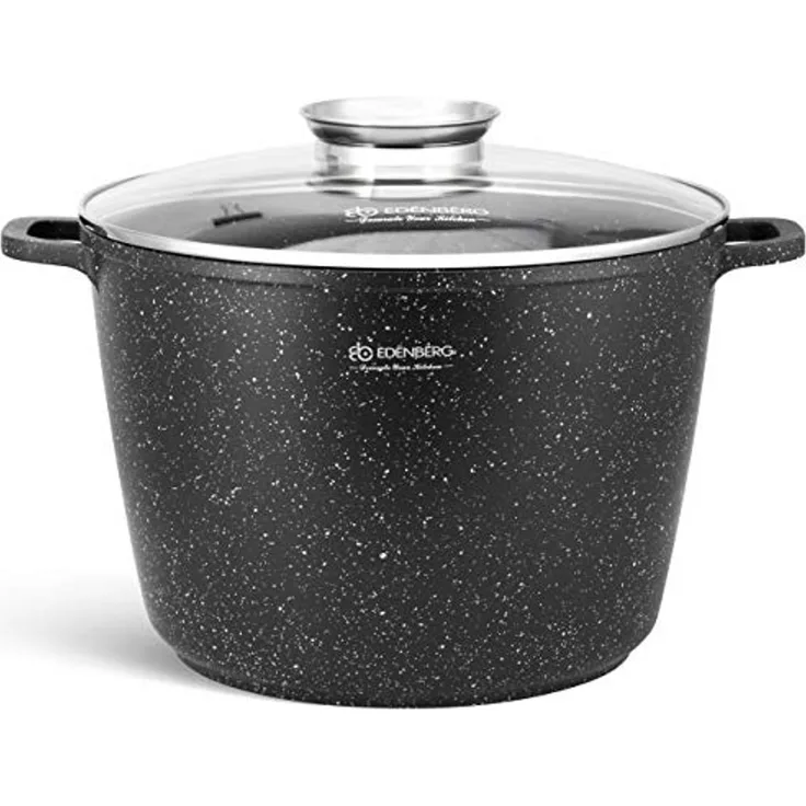 Edenberg Kochtopf Großer Topf 10L Suppentopf Kompotttopf Spargeltopf Steinbeschichtung, Aluminiumguss, Keramik (Sehr hochwertig, 2-tlg, Eine ideale Geschenkidee)