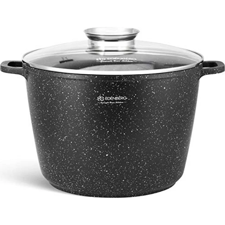 Edenberg Kochtopf Großer Topf 10L Suppentopf Kompotttopf Spargeltopf Steinbeschichtung, Aluminiumguss, Keramik (Sehr hochwertig, 2-tlg, Eine ideale Geschenkidee) – Bild 1