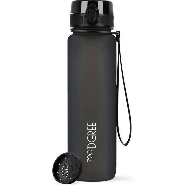 720°DGREE Trinkflasche Trinkflasche uberBottle softTouch mit Sieb onyx black 1l – Bild 3