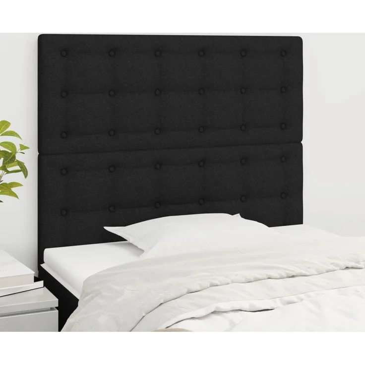 vidaXL Kopfteile 2 Stk. Schwarz 100x5x78/88 cm Stoff 3116758 – Bild 1
