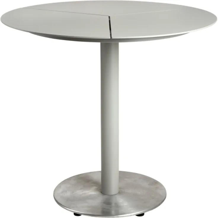 Gartenesstisch Peace aus Aluminium, modern rund, hellgrau, Ø 80 cm, für 2–4 Personen