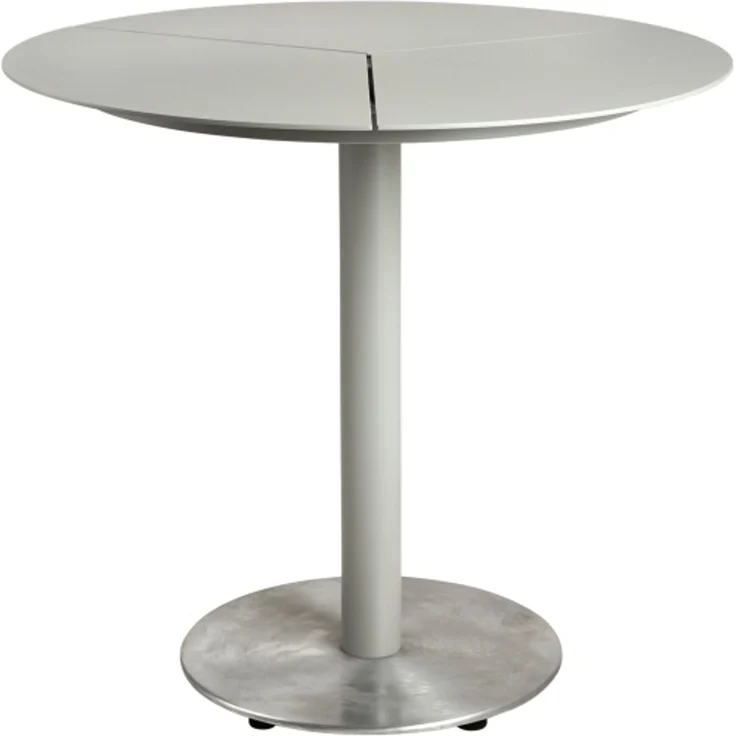 Gartenesstisch Peace aus Aluminium, modern rund, hellgrau, Ø 80 cm, für 2–4 Personen