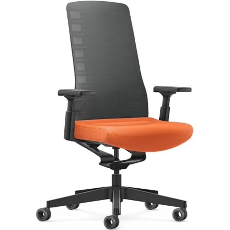 Interstuhl Bürostuhl Pure Active Edition, ergonomische Smart-Spring Technologie, 4D-Armlehne, Anthrazit | Orange, Made in Germany – Bild 1