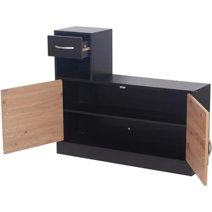 HTI-Living Garderobe Garderobenpaneel mit Spiegel und Schuhschrank Schwarz-Artisaneiche (Set, 2 St) – Bild 3