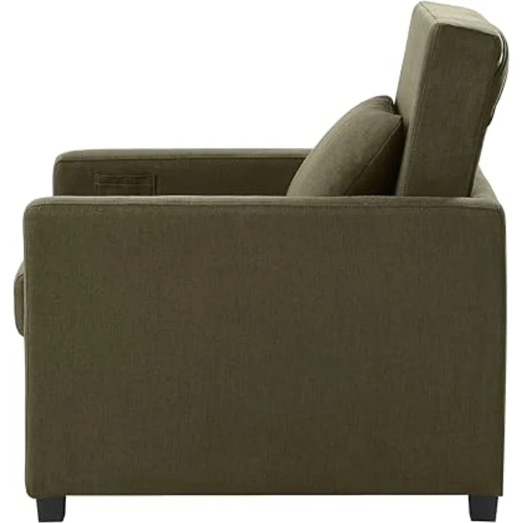 Atlantic Home Collection Schlafsessel Jerry, BxTxH: 74 x 89 x 89 cm, Liegefläche ca. 57x183 cm, mit Fernbedienungstasche, Grün, Polyester – Bild 4