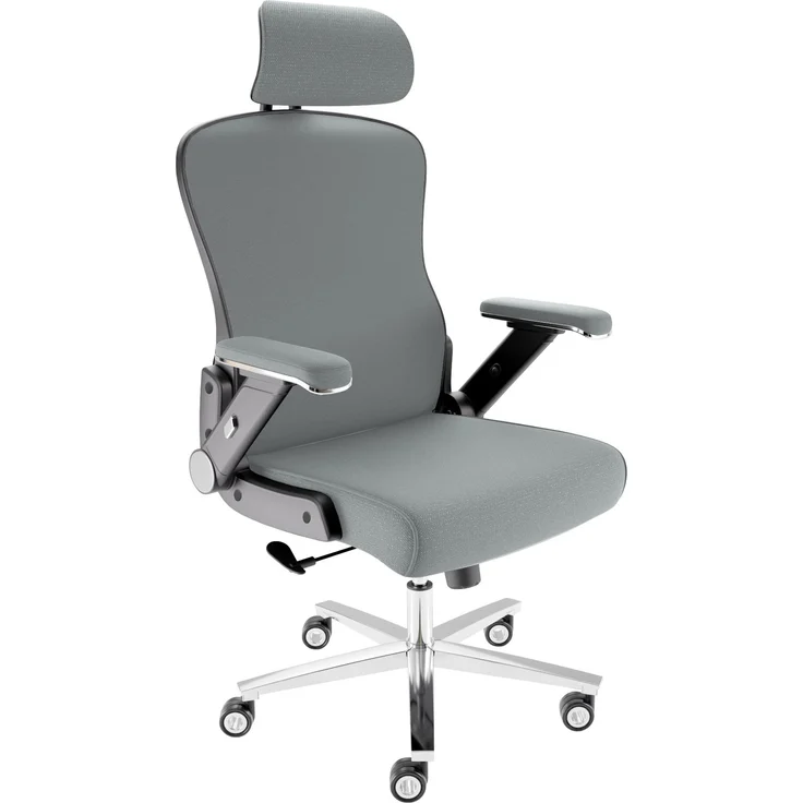 CLOUVOU PowerSeat, ergonomischer Bürostuhl, thermoregulative Materialien, 5D-Armlehnen, 3D-Kopfstütze, PhantomWheels, Anthrazit – Bild 1