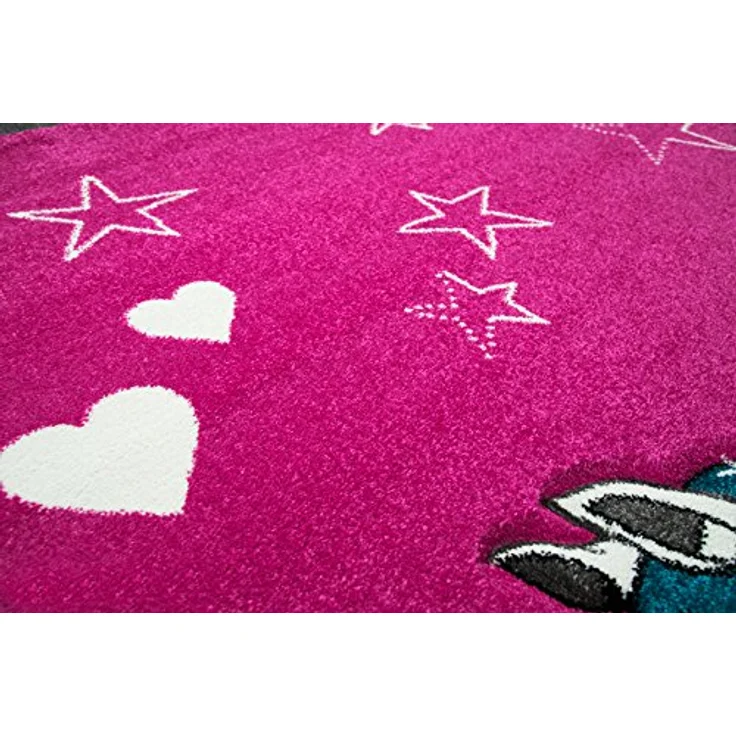 Carpetia Kinderteppich Kinderteppich Spielteppich Kinderzimmer Mädchen Teppich Einhorn Pink, rechteckig, Höhe: 13 mm – Bild 7