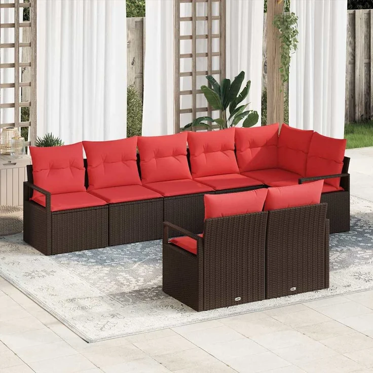 vidaXL Sofa Set 8 stk. Braun [Synthetisch]: Poly Rattan 3346434 – Bild 1
