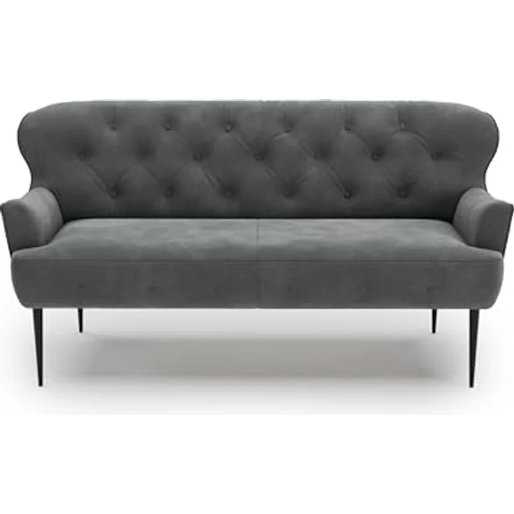 CAVADORE 2,5-Sitzer Küchensofa Amba, Trendige Sitzbank für Küche oder Esszimmer / 173 x 97 x 87 / Hochwertiges Mikrofaser: Grau – Bild 7