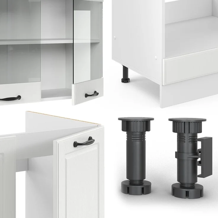 Eckküche R-Line Weiß Landhaus/Weiß 287 x 60 cm , AP Eiche Vicco – Bild 5
