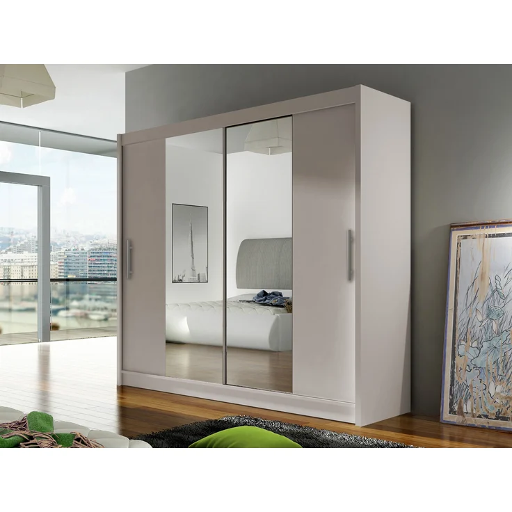Kleiderschrank London II, ohne Beleuchtung, Farbe: Cashmere / Spiegel – Bild 2