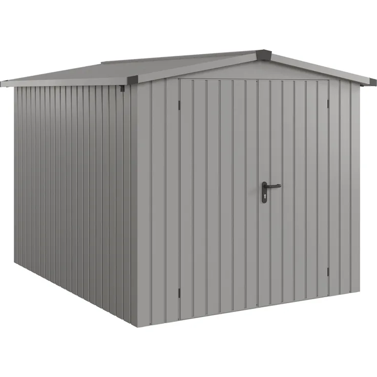 Hörmann Ecostar Metall-Gerätehaus "Euroline Trend" mit Satteldach ESD 6, graualuminium, 214 x 262 cm,2-flüglige Tür