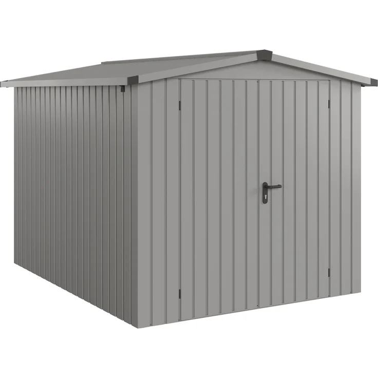 Hörmann Ecostar Metall-Gerätehaus "Euroline Trend" mit Satteldach ESD 6, graualuminium, 214 x 262 cm,2-flüglige Tür – Bild 1
