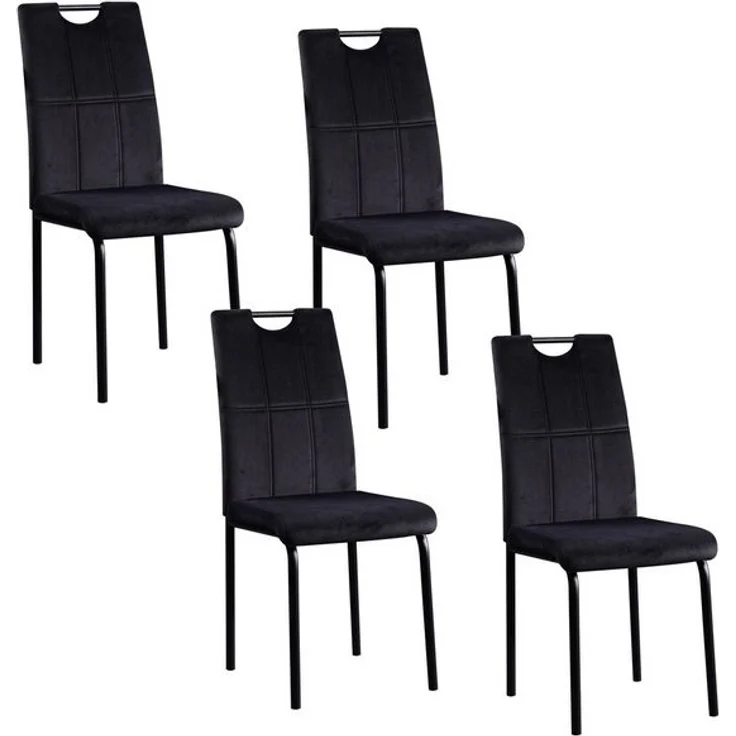 HTI-Living Esszimmerstuhl Stuhl Denton Velvet Schwarz (Set, 4 St), Esszimmerstuhl Samt – Bild 2