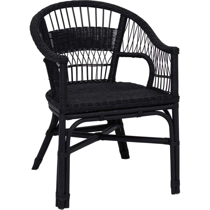 vidaXL Stapelstuhl Schwarz 60 x 60 x 81 cm Rattan 42033213 – Bild 2