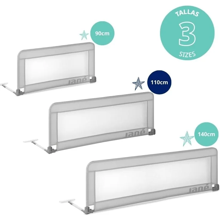 Jané - Klappbares Bettgitter, Länge 110 cm, Transporttasche, extra hoch – Bild 3
