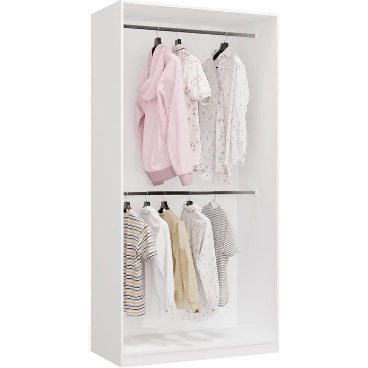 ibonto Kleiderschrank Offener Kleiderschrank mit Kleiderstange und 6 Ablagen, modular