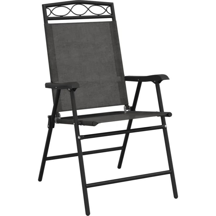 vidaXL Klappbare Gartenstühle 4 Stk. Graumeliert Stahl und Textilene 3157293 – Bild 3
