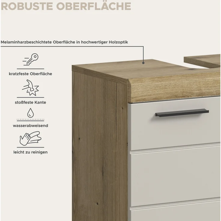 Badezimmer-Set >Scout< in Evoak Oak / Kaschmir - 112x191x34cm (BxHxT) – Bild 9