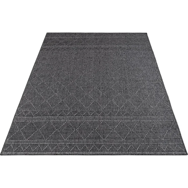Paco Home In-& Outdoor Teppich Balkon Terrasse Küchenteppich Modernes Boho Ethno Muster, Grösse:120x160 cm, Farbe:Anthrazit 2 – Bild 6
