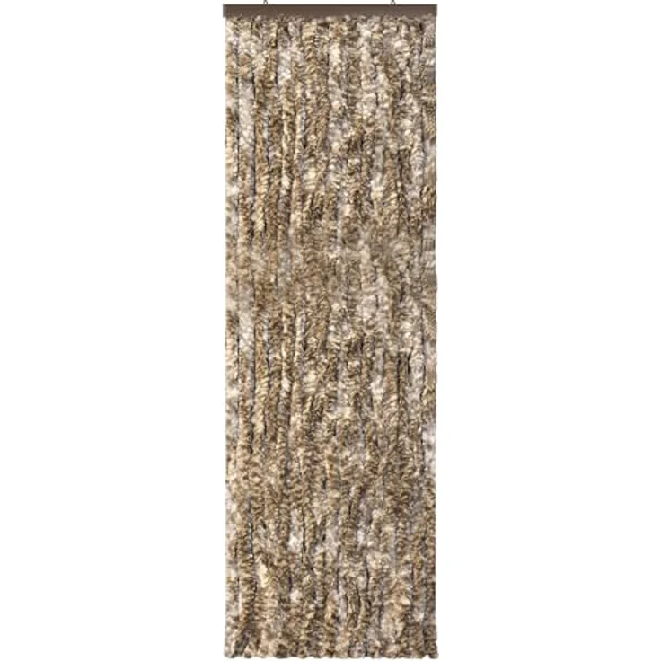 Moritz Flauschvorhang aus Chenille 56 x 185 cm braun beige meliert Türvorhang als Fliegenschutz Insektenschutz für Camping Wohnwagen – Bild 4