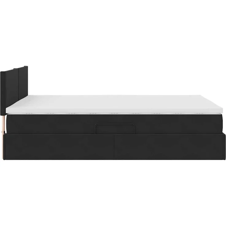 vidaXL Aufbewahrungsbett mit Matratze Schwarz 140 x 190 cm Samt 3370697 – Bild 10