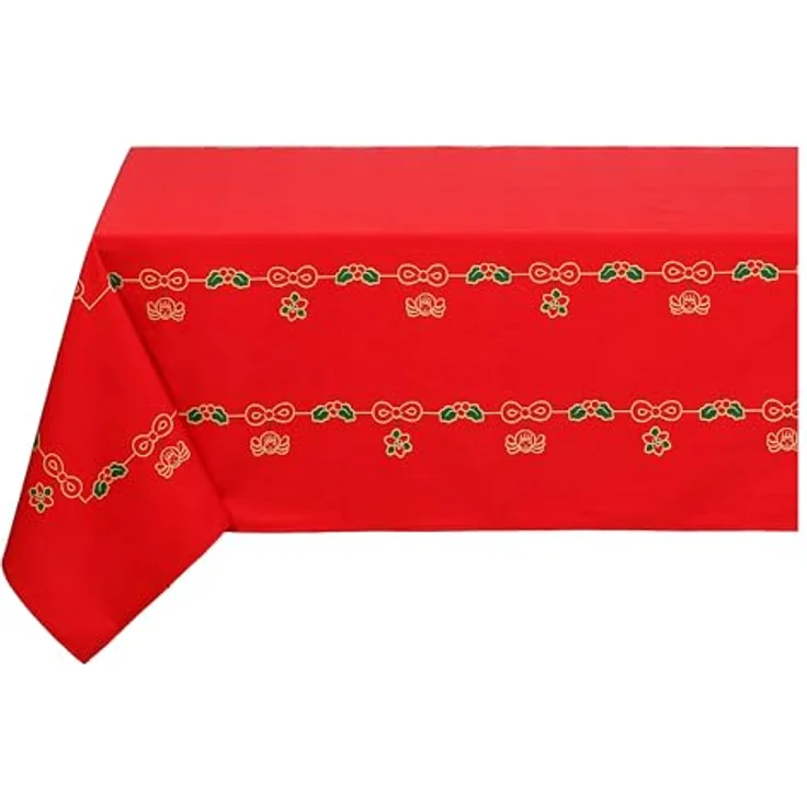 THUN, Weihnachtstischdecke für 10–12 Personen, 100% Baumwolle, Weihnachtswünsche, Geschenkidee, 150x250 cm – Bild 2