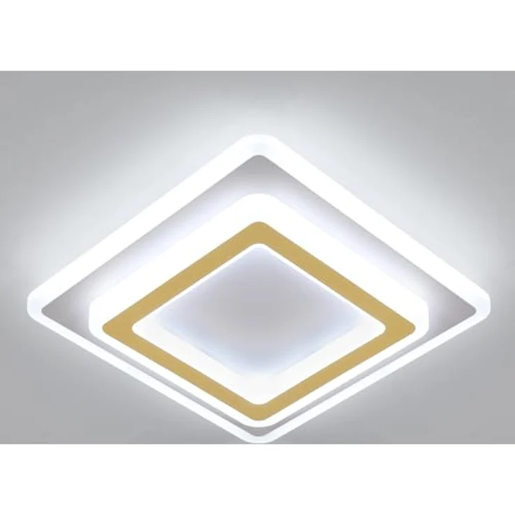 Goeco LED Deckenlampe, 44W 4950LM 6500K Kaltesweiß Gold Deckenleuchte Quadratisch aus Acryl, LED Lampen Deckenbeleuchtung Innen für Wohnzimmer Schlafzimmer Flur Küche Balkon – Bild 9