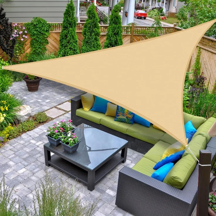 AXT SHADE Sonnensegel Wasserdicht Dreieckig 3,6 x 3,6 x 3,6 m Wetterschutz Sonnenschutz PES Polyester mit UV Schutz für Terrasse Balkon Garten-Sand(Wir Machen Sondergrößen) – Bild 1