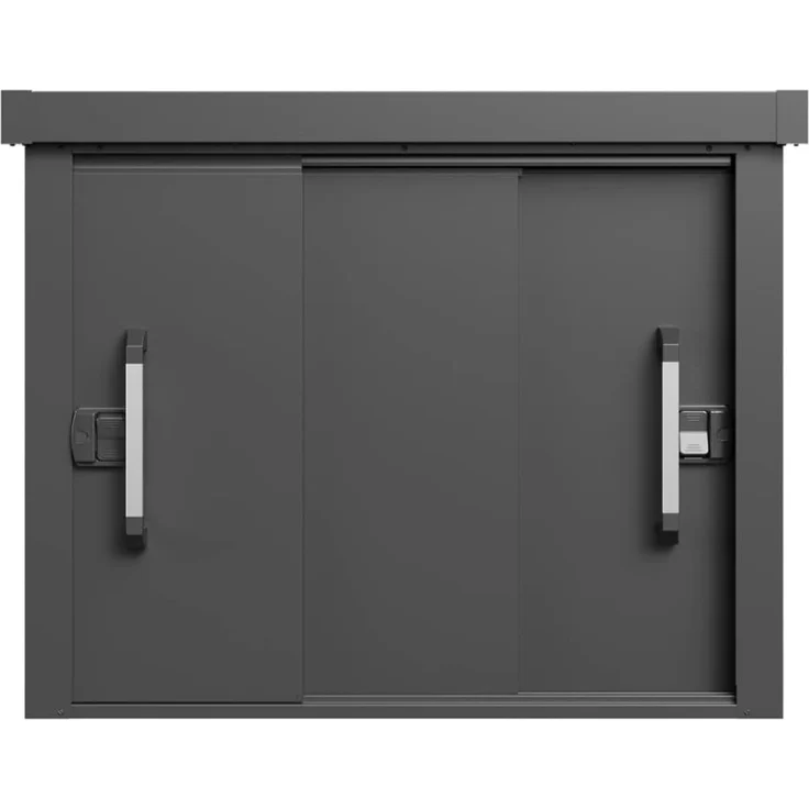 GFP Geräteschrank Metall 135x55x112 cm Gartenschrank Schiebetür anthrazit inkl. Fußboden – Bild 3