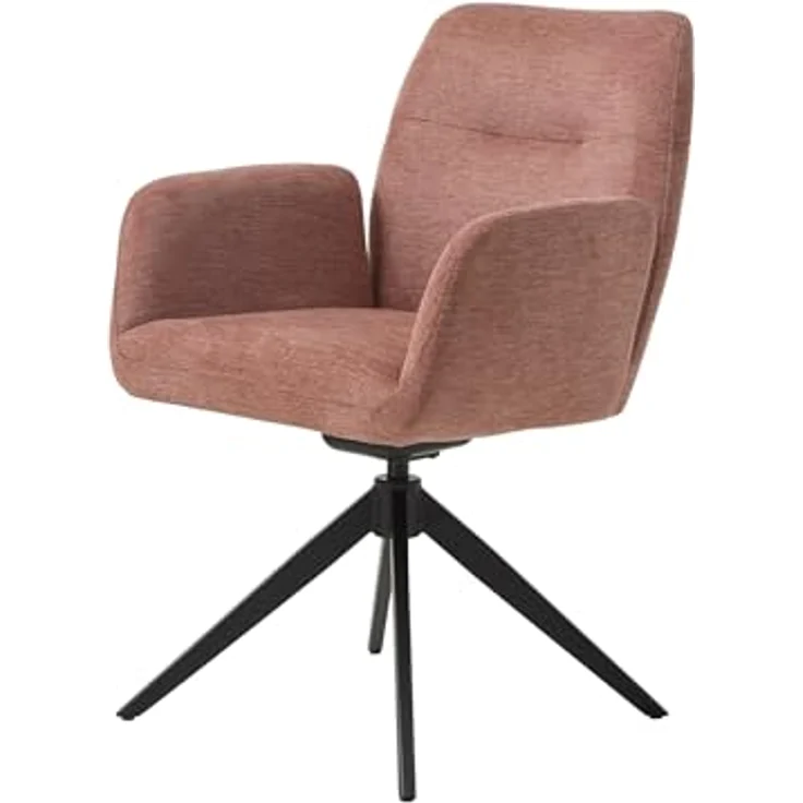 Armlehnstuhl >ROXANA< drehbar, Wipp-Relax-Funktion Rosa, Stoff-Brego - 57,5x88x62cm (BxHxT) – Bild 2