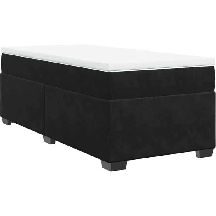 vidaXL Boxspringbett mit Matratze Schwarz 90x200 cm Samt 3285259 – Bild 2