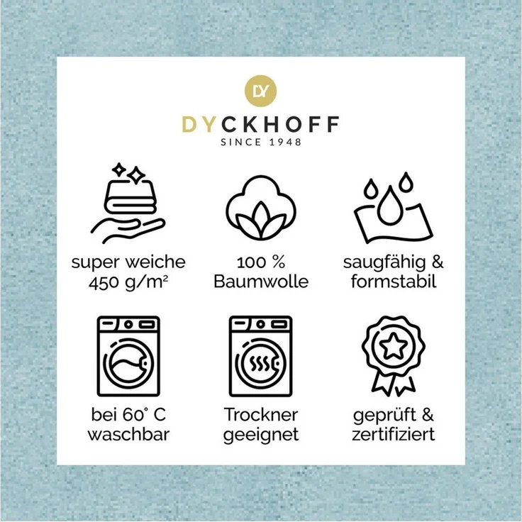 Dyckhoff Duschtuch Pure Natural Uni, Frottier (Packung, 1-St), BIO Baumwolle, GOTS – Bild 3
