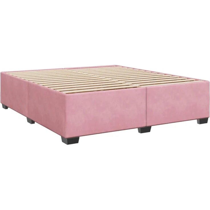 vidaXL Boxspringbett mit Matratze Rosa 200x200 cm Samt 3285310 – Bild 5