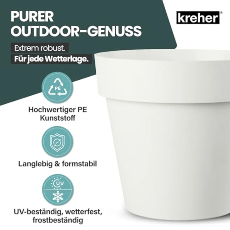 Kreher Pflanzkübel Rollbarer XXL Pflanzkübel "LIKE" Ø 79 cm in verschiedenen Farben (2 St) – Bild 5