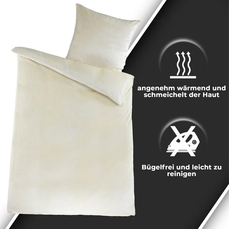 Malika Bettwäsche 135x200 + 80x80 cm Cashmere Touch Bettwäsche, atmungsaktiv, Mikrofaser, 2 teilig, Für Allergiker geeignet, pflegeleicht, angenehm weicher Stoff – Bild 2