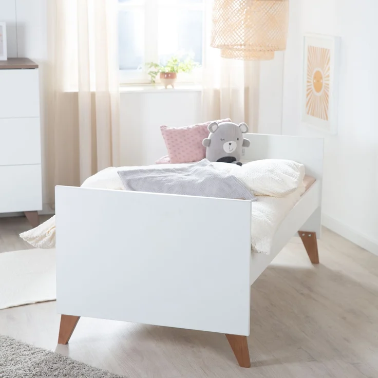 roba Kombi-Kinderbett 'Ole' 70 x 140 cm - 3-fach höhenverstellbar - 3 Schlupfsprossen - Weiß – Bild 8