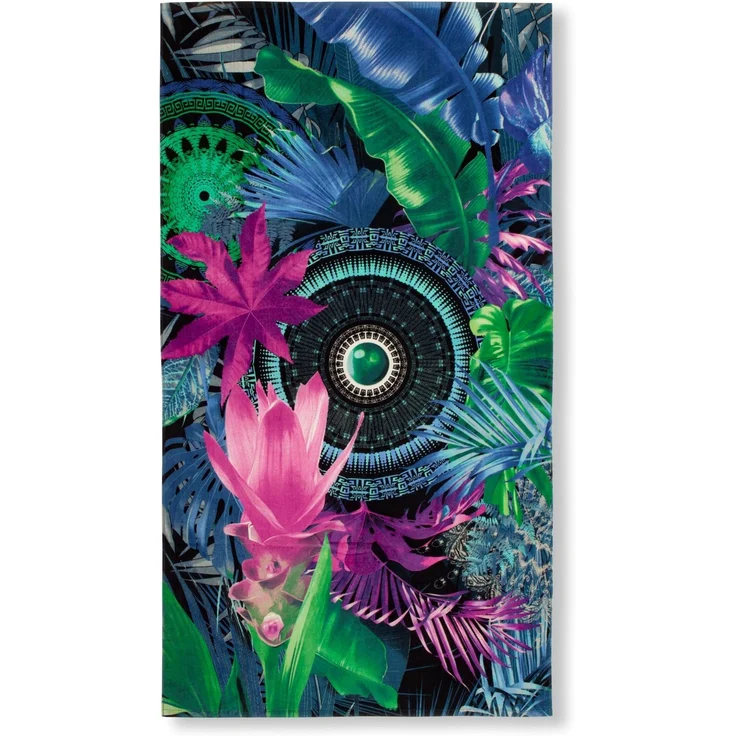 hip Family Strandtuch Liegetuch 100x180 Zahra Mandala Blätter blau 30476 – Bild 1