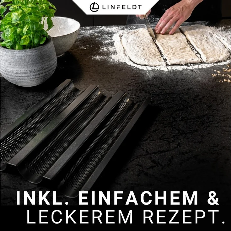 LINFELDT Baguetteblech Premium Baguette Backblech mit Antihaftbeschichtung – Bild 3