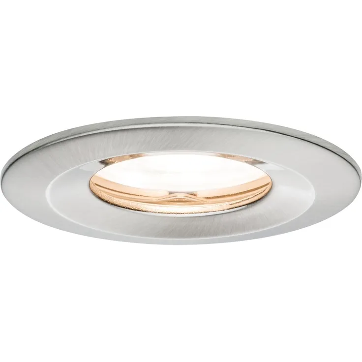 Paulmann Premium Einbauleuchten Set Nova rund dimmbar LED IP65 1x7W 230V GU10 51mm Eisen gebürstet/Alu Zink7419