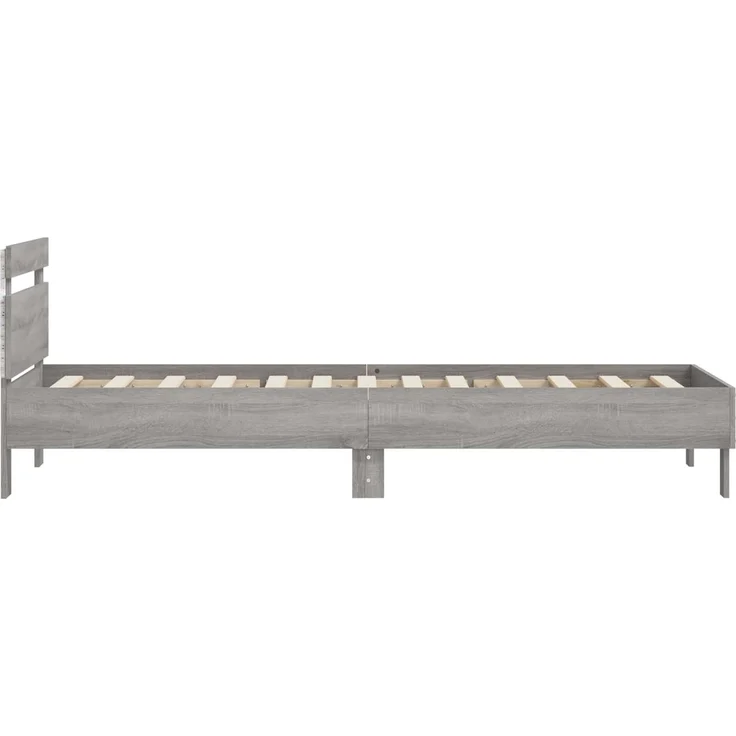 vidaXL Bettrahmen mit LED-Lichtleisten Grau Sonoma Holzwerkstoff 8008995 – Bild 6