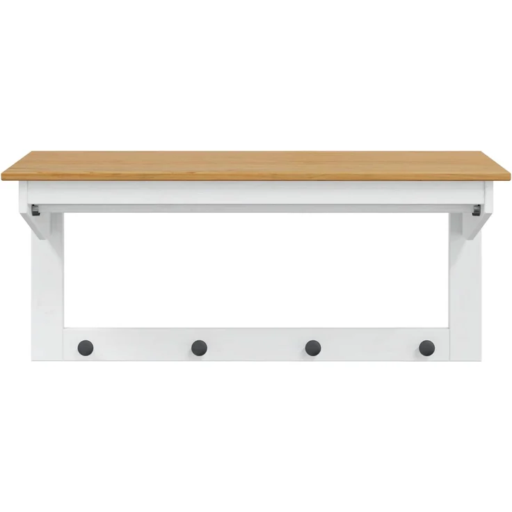 vidaXL Garderobenständer Hill Weiß und Honigbraun 90 x 35 x 41,5 cm 42025034 – Bild 3