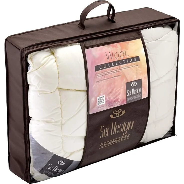 SEI Design Naturfaserbettdecke Winterdecke 135x200 extra warm Wool Premium, Füllung: 100% Schurwolle, Bezug 100% Baumwolle – Bild 7