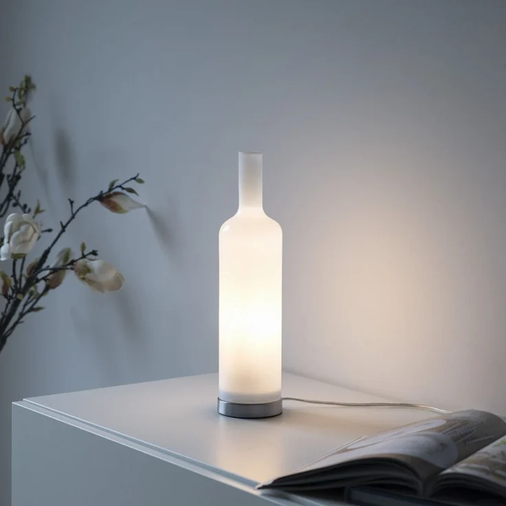JUST LIGHT 14006-16 BOTTLE Tischleuchte weiss Opalglas – Bild 7
