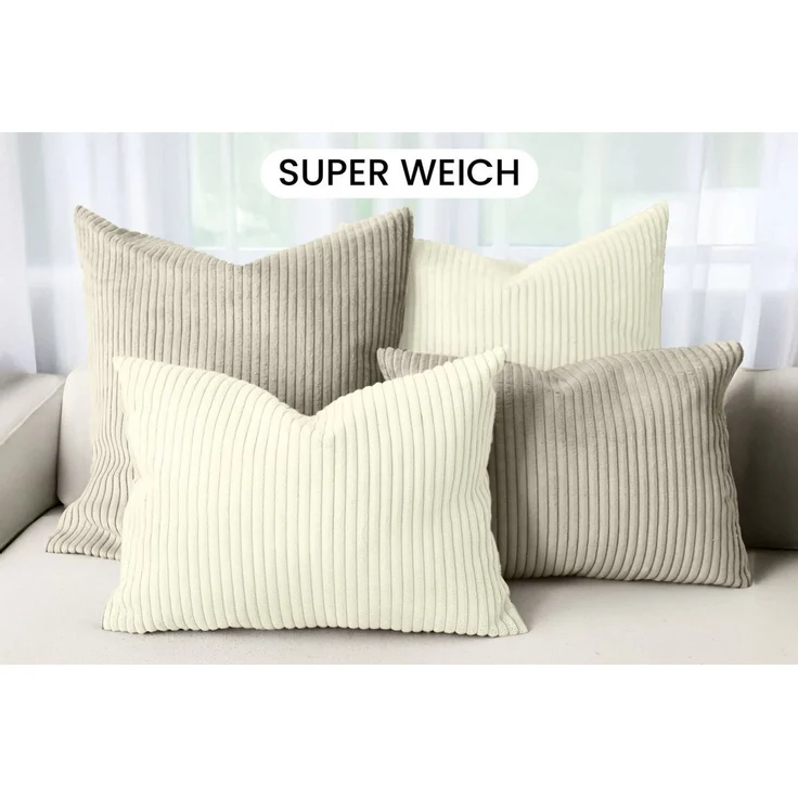 Amilian Dekokissen - Kissen Set 4er - Sofakissen mit Füllung 2x 50x50 + 2x 35x45cm, (4 Stück) Kuschelkissen - Zierkissen mit Kissenfüllung - Couchkissen – Bild 2