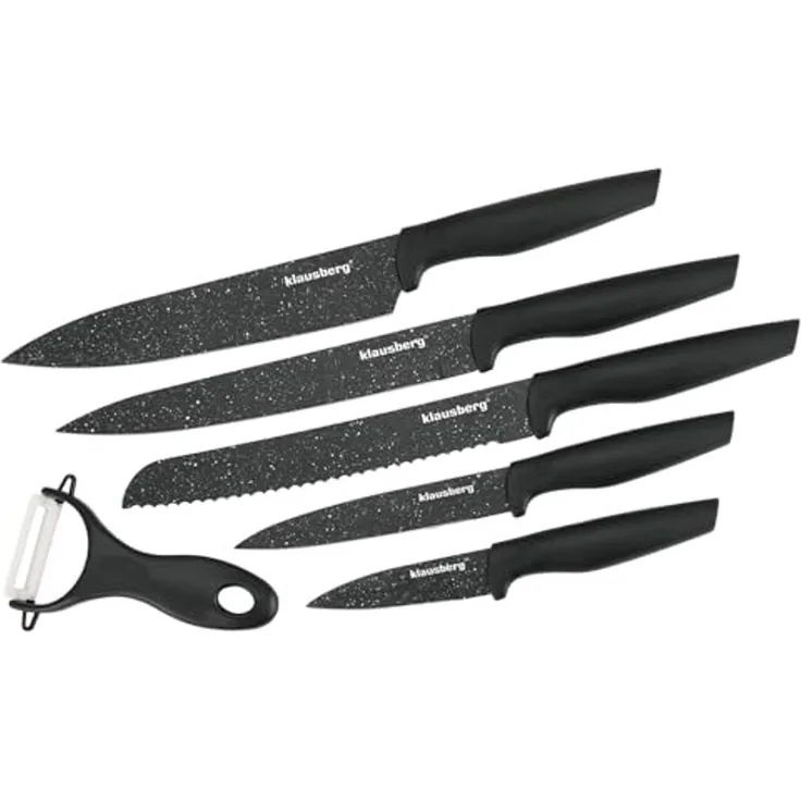 Klausberg Klausberg Set mit 5 Marmor-Küchenmessern mit Schäler 48670
